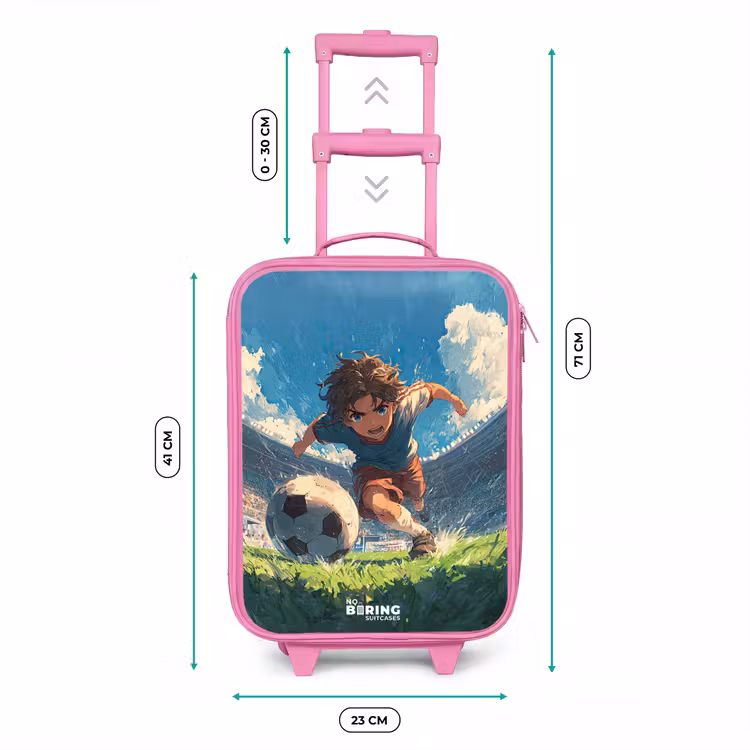 Stadion - Voetbal - Jongen Kinderkoffer - Roze klein -productfoto_formaten