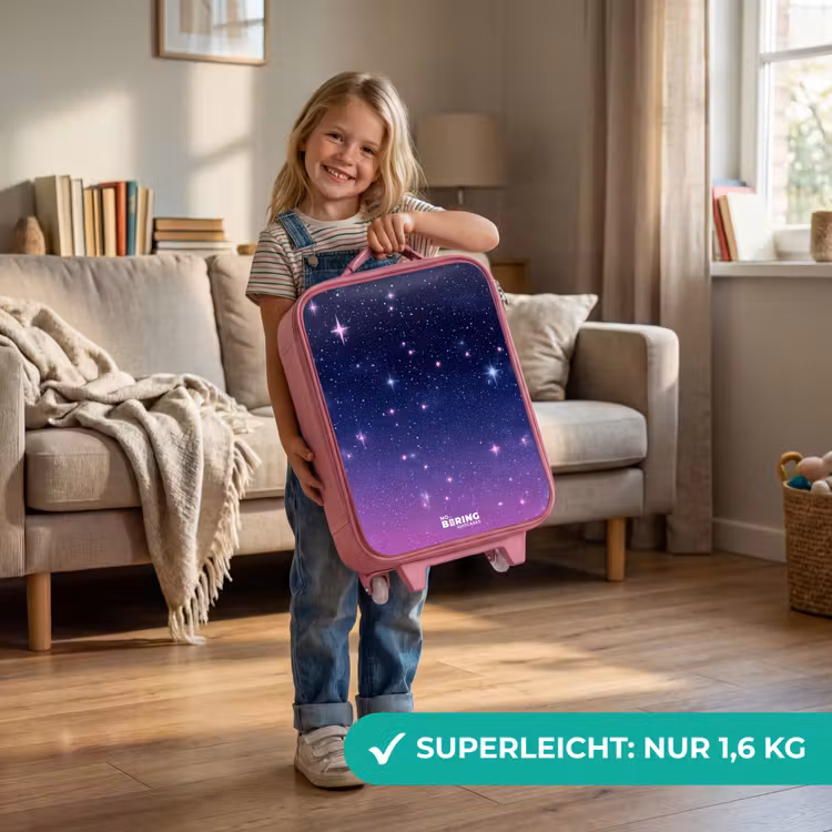 Sterren - Galaxy - Blauw - Roze Kinderkoffer - Roze klein -sfeer2_DE