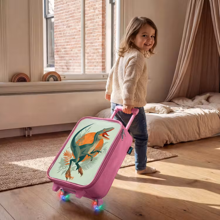 Sluipende jager met bladeren Kinderkoffer - Roze klein -sfeer1