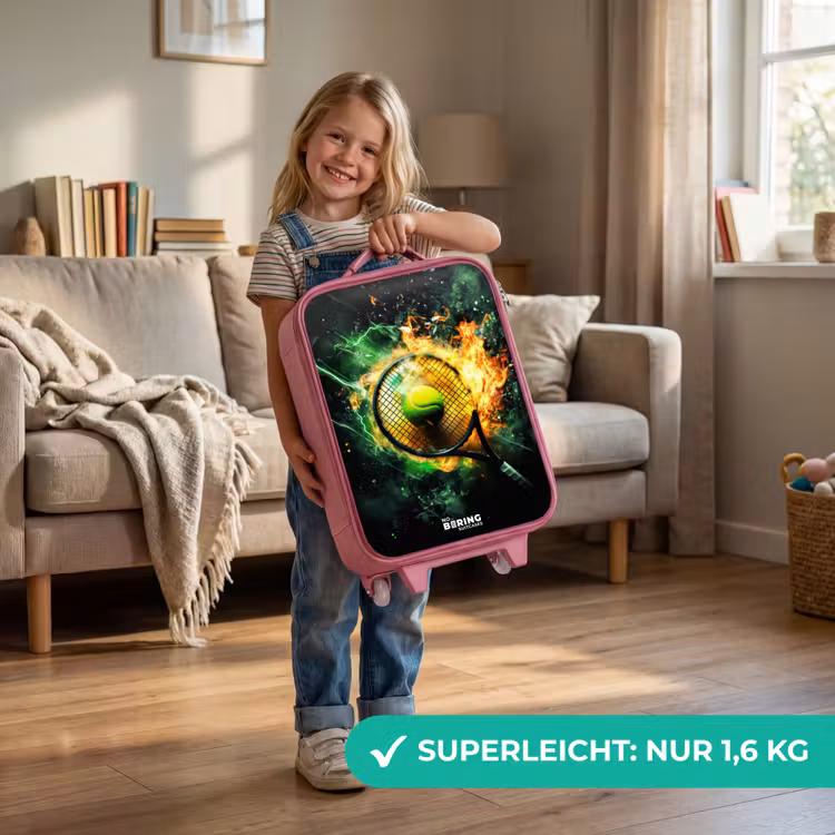Tennisbal in vlammen bij krachtige smash Kinderkoffer - Roze klein -sfeer2_DE