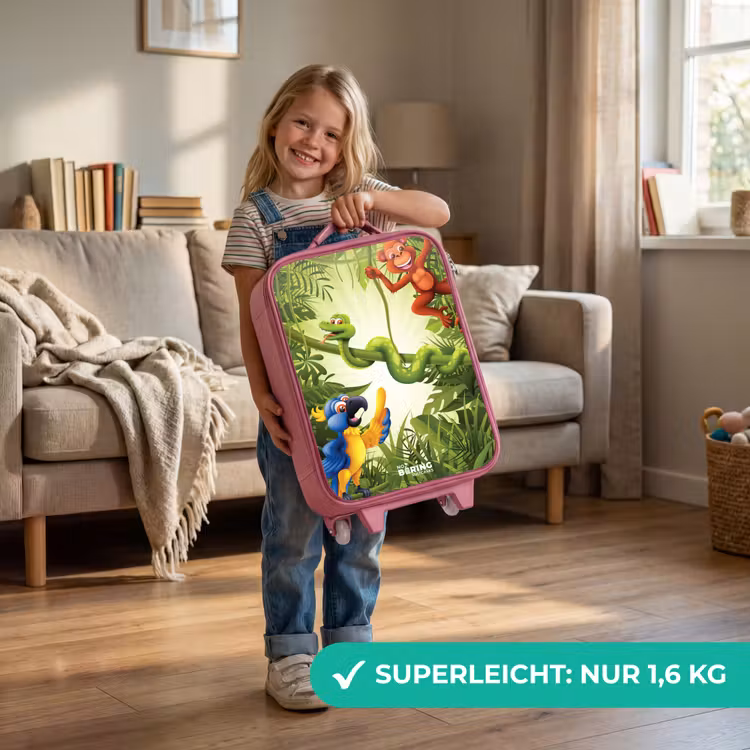 Dieren in de jungle Kinderkoffer - Roze klein -sfeer2_DE