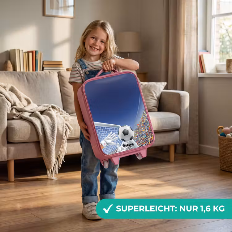Keeper die een voetbal tegenhoud Kinderkoffer - Roze klein -sfeer2_DE