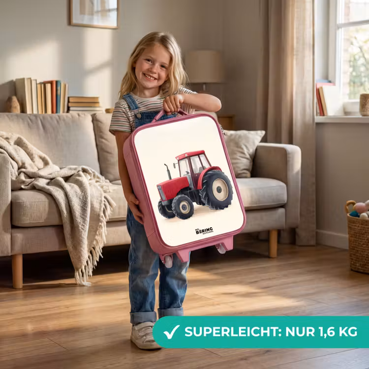 Tractor - Getekend - Rood Kinderkoffer - Roze klein -sfeer2_DE