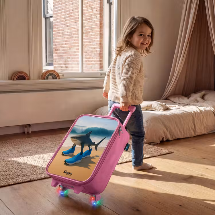 Tralalero tralala Kinderkoffer - Roze klein -sfeer1