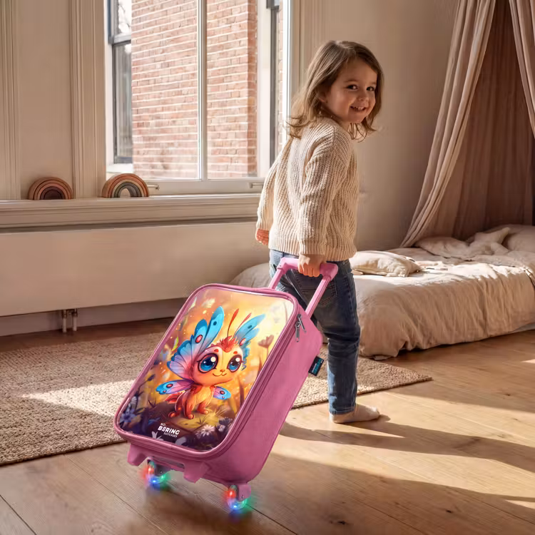 Valerio vlinderachtig Kinderkoffer - Roze klein -sfeer1