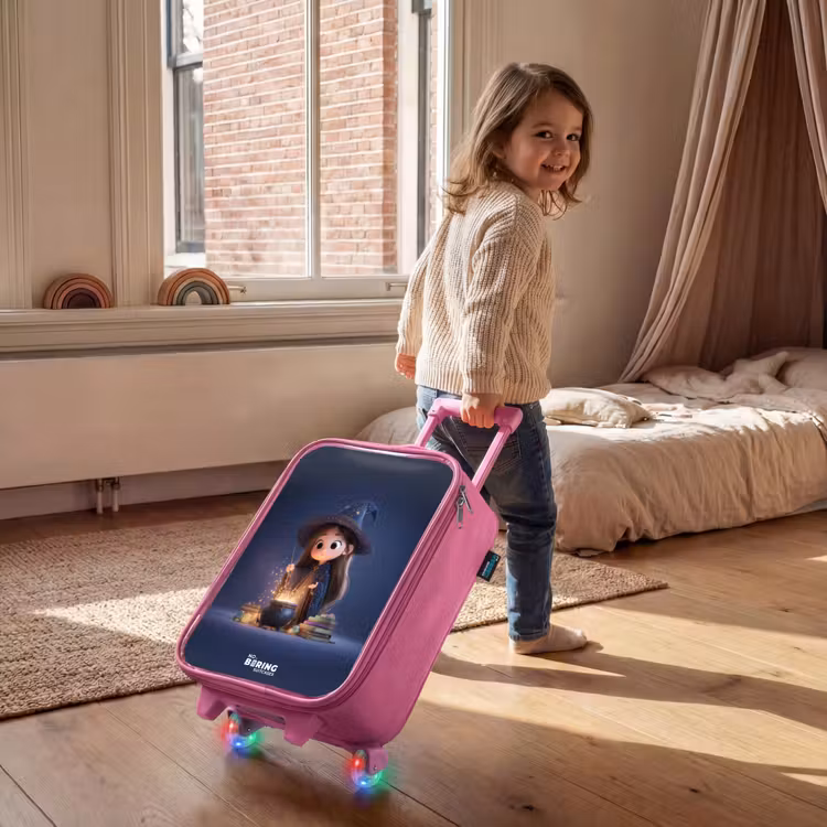 Betoverend meisje met ketel Kinderkoffer - Roze klein -sfeer1