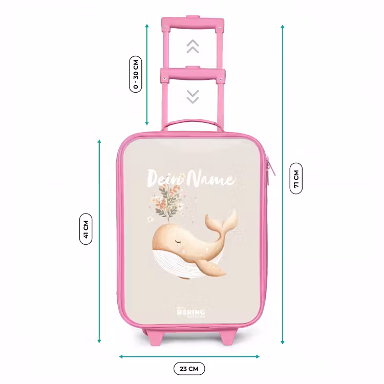 Walvis in pastel beige kleuren Kinderkoffer - Roze klein -productfoto_formaten