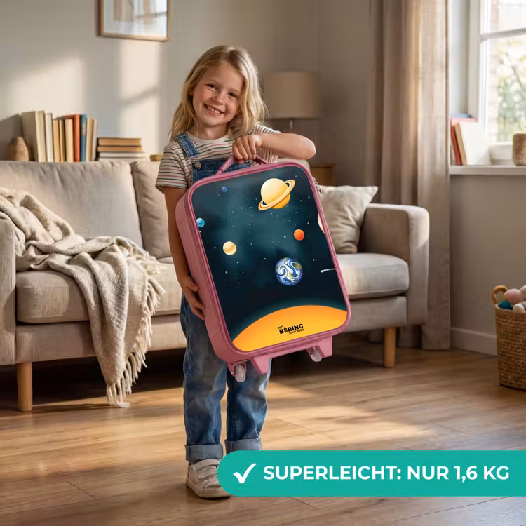 Ruimte met planeten Kinderkoffer - Roze klein -sfeer2_DE