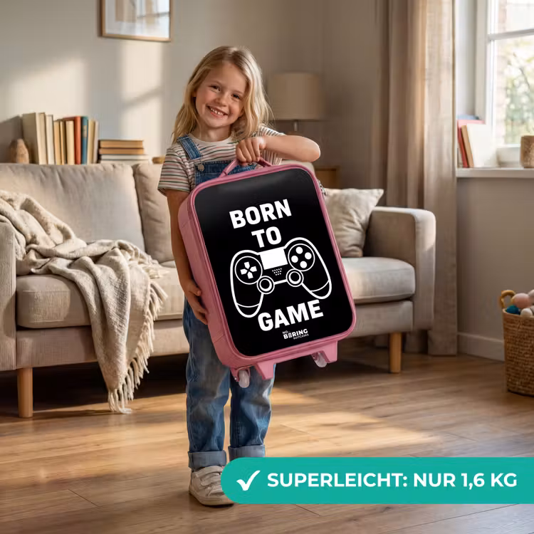 Born to game met controller Kinderkoffer - Roze klein -sfeer2_DE
