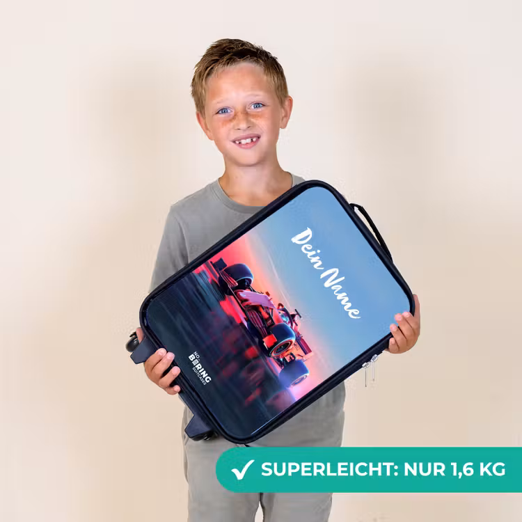 Rode racer Kinderkoffer - Zwart klein -sfeer4_DE