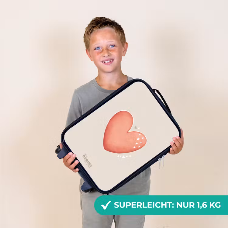 Rood hart op een beige achtergrond Kinderkoffer - Zwart klein -sfeer4_DE