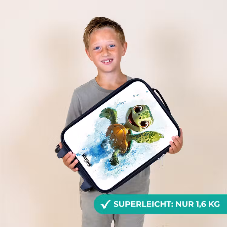 Schildpad - Water - Groen Kinderkoffer - Zwart klein -sfeer4_DE