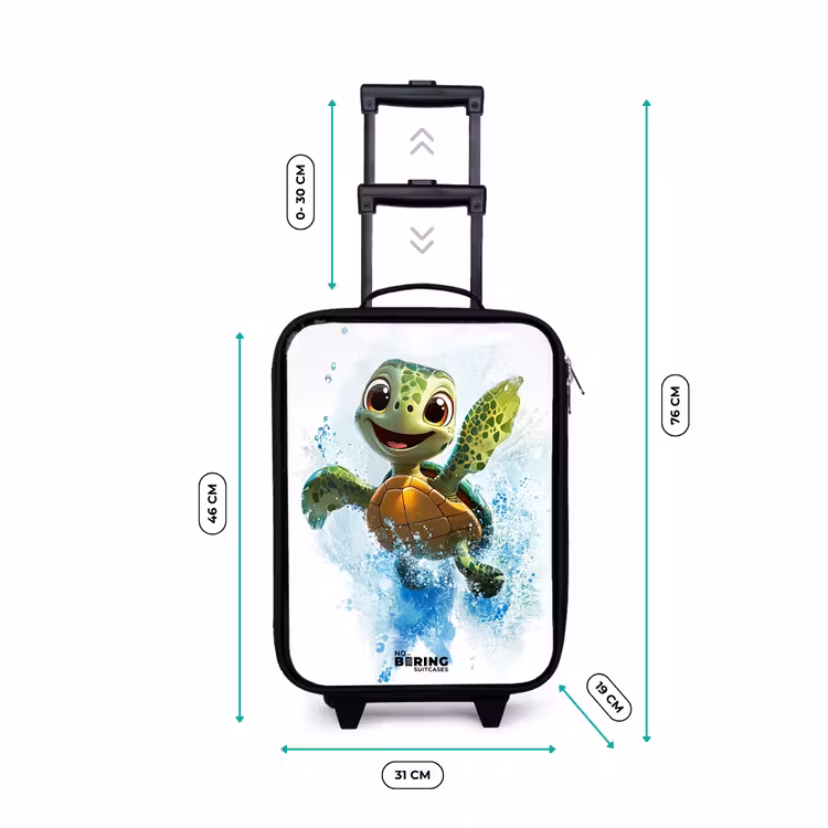 Schildpad - Water - Groen Kinderkoffer - Zwart klein -productfoto_formaten