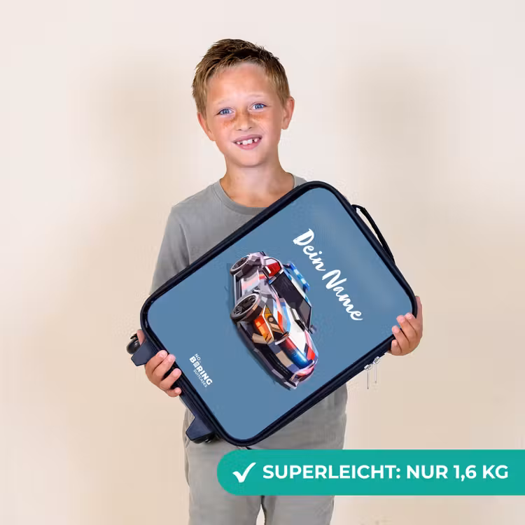 Pijlsnelle politieauto Kinderkoffer - Zwart klein -sfeer4_DE