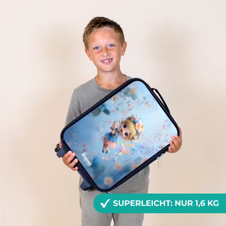 Vlinderfee in Bloemenlucht Kinderkoffer - Zwart klein -sfeer4_DE