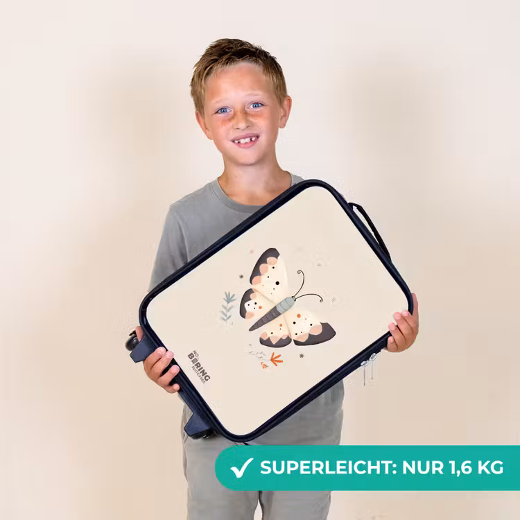 Vlinder in neutrale pastel kleuren Kinderkoffer - Zwart klein -sfeer4_DE
