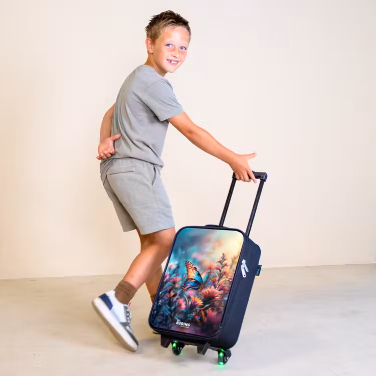 Vlinder flowers Kinderkoffer - Zwart klein -sfeer3