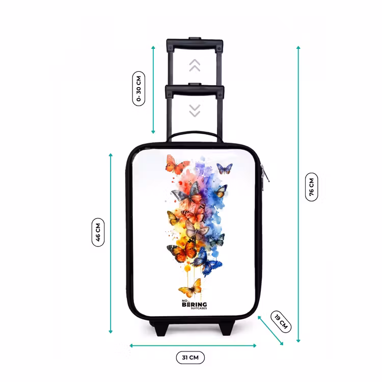 Vlinderzwerm Kinderkoffer - Zwart klein -productfoto_formaten