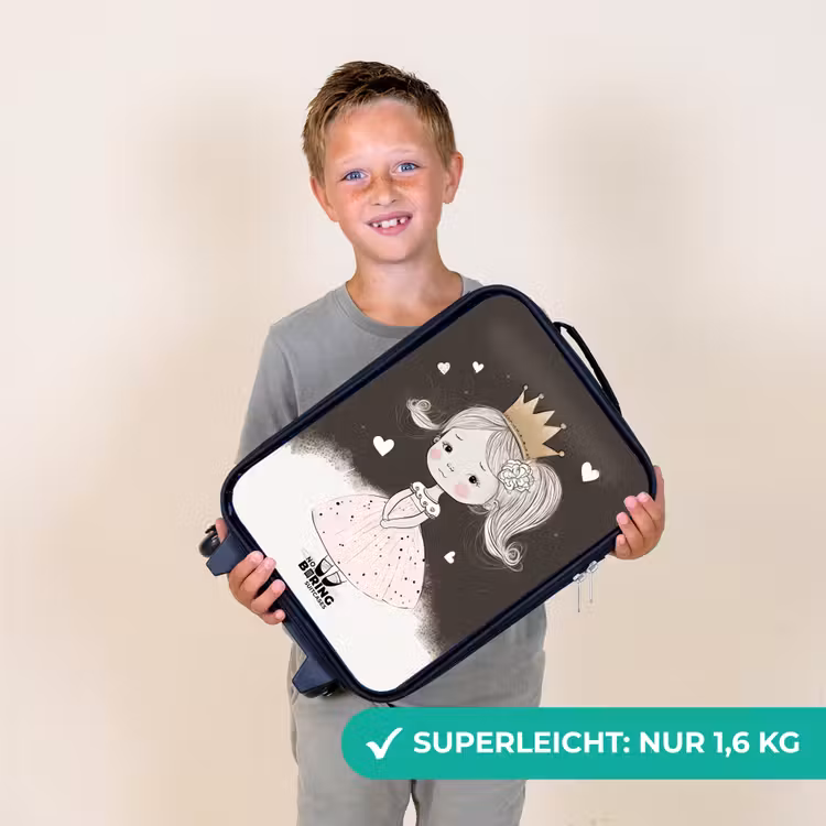Verlegen prinses met bloem Kinderkoffer - Zwart klein -sfeer4_DE