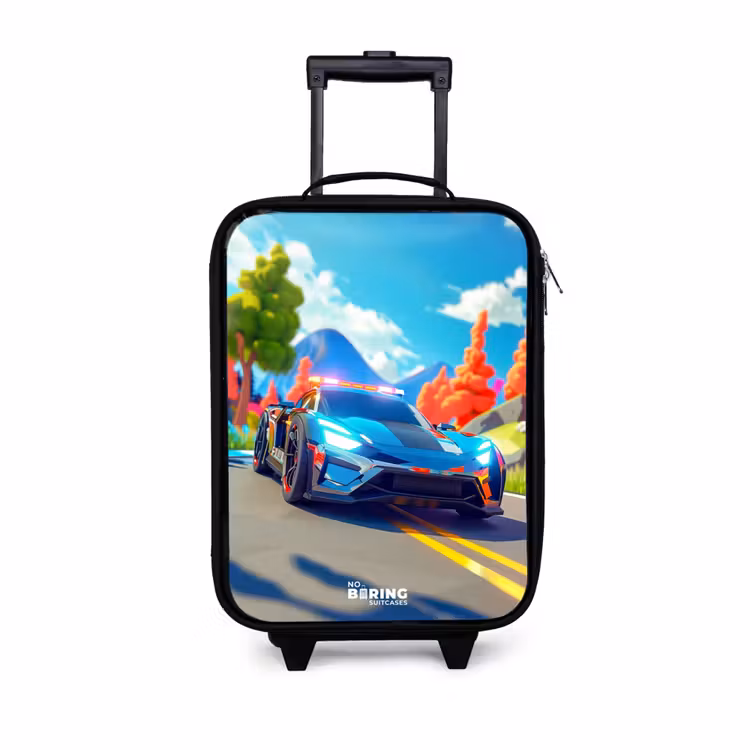 Sirene speedcar Kinderkoffer - Zwart klein -3d