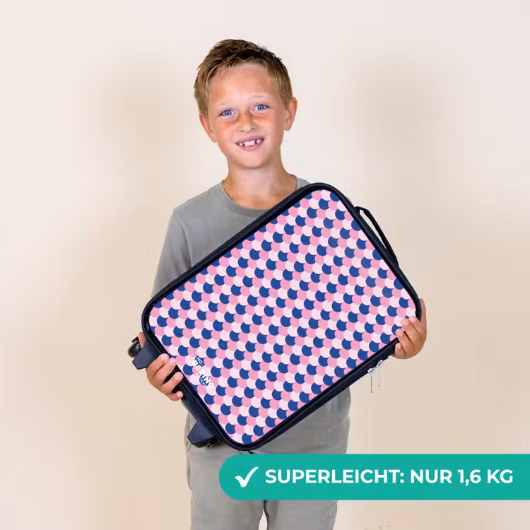 Schubben - Patroon - Blauw - Roze Kinderkoffer - Zwart klein -sfeer4_DE