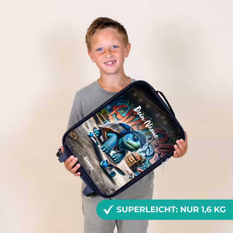 Skater schildpad Kinderkoffer - Zwart klein -sfeer4_DE