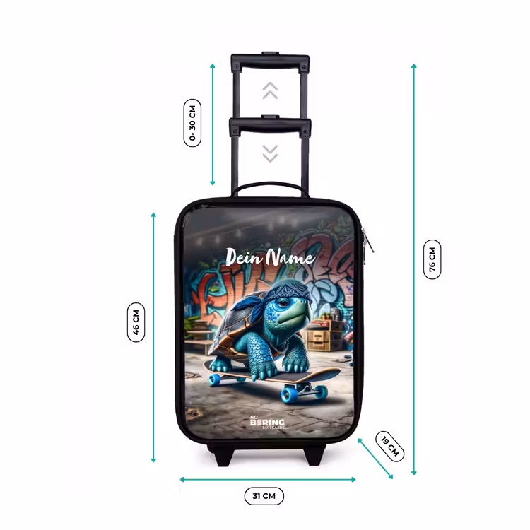 Skater schildpad Kinderkoffer - Zwart klein -productfoto_formaten