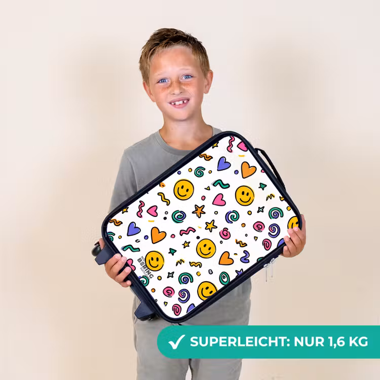 Smiley - Hartje - Ster Kinderkoffer - Zwart klein -sfeer4_DE