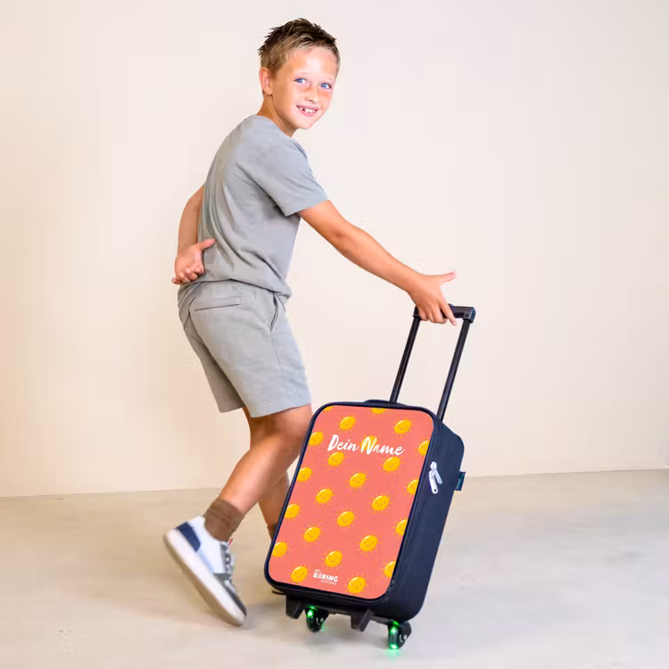 Sunny situation koraal Kinderkoffer - Zwart klein -sfeer3