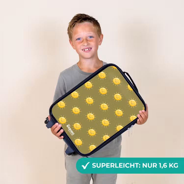 Sunny situation olijf Kinderkoffer - Zwart klein -sfeer4_DE
