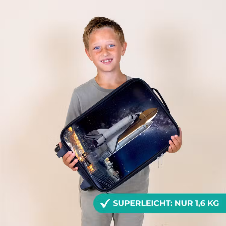 Spaceshuttle die klaar is om op te stijgen Kinderkoffer - Zwart klein -sfeer4_DE