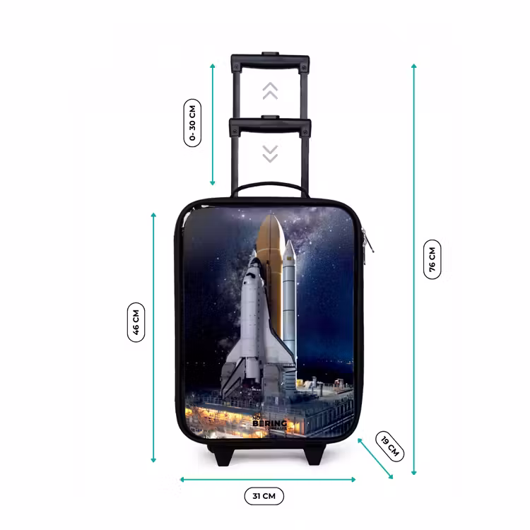 Spaceshuttle die klaar is om op te stijgen Kinderkoffer - Zwart klein -productfoto_formaten