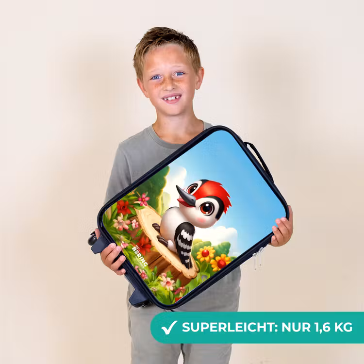 Specht op en boomstronk Kinderkoffer - Zwart klein -sfeer4_DE