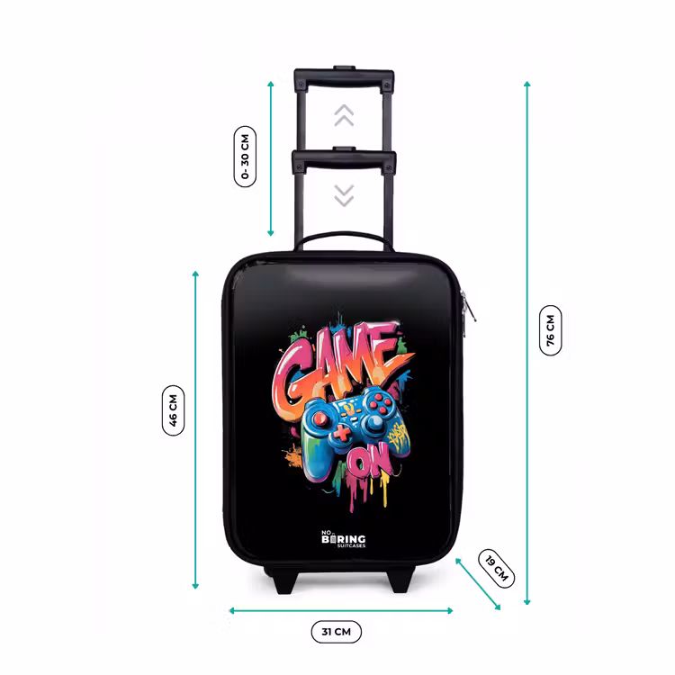 Game - Controller - Graffiti - Neon Kinderkoffer - Zwart klein -productfoto_formaten