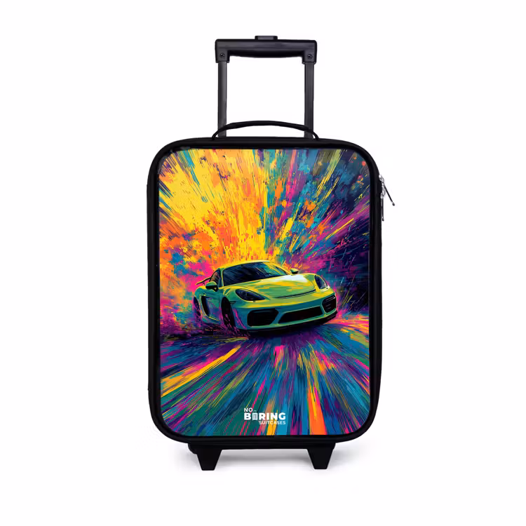 Sportwagen - Explosie - Kleurrijk - Verfstrepen Kinderkoffer - Zwart klein -3d