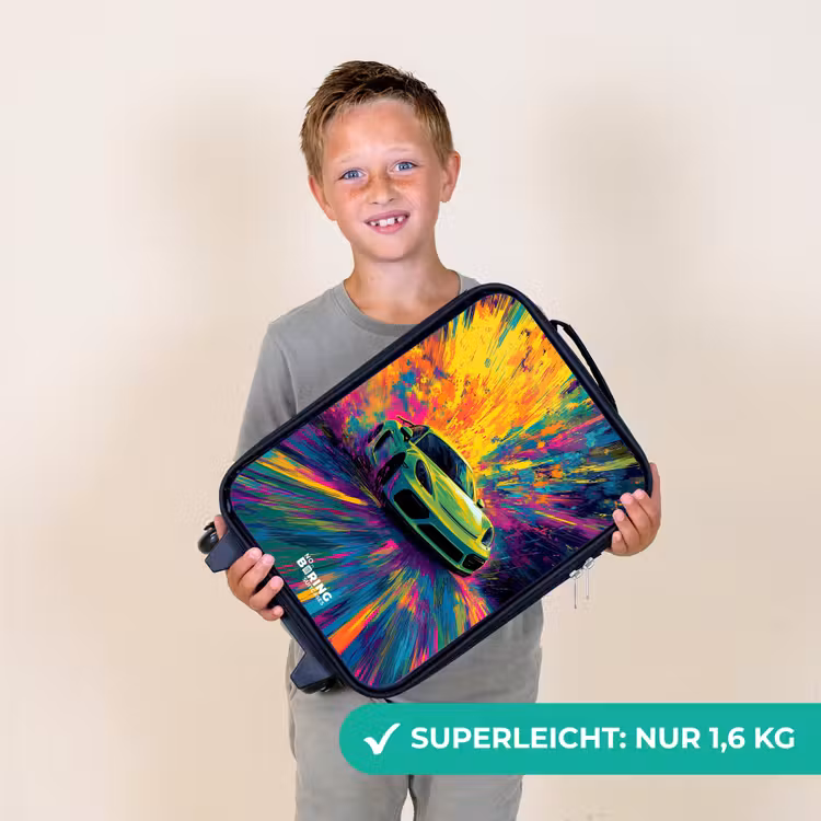Sportwagen - Explosie - Kleurrijk - Verfstrepen Kinderkoffer - Zwart klein -sfeer4_DE