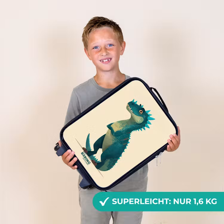 Spiky dino met vriendelijke blik Kinderkoffer - Zwart klein -sfeer4_DE