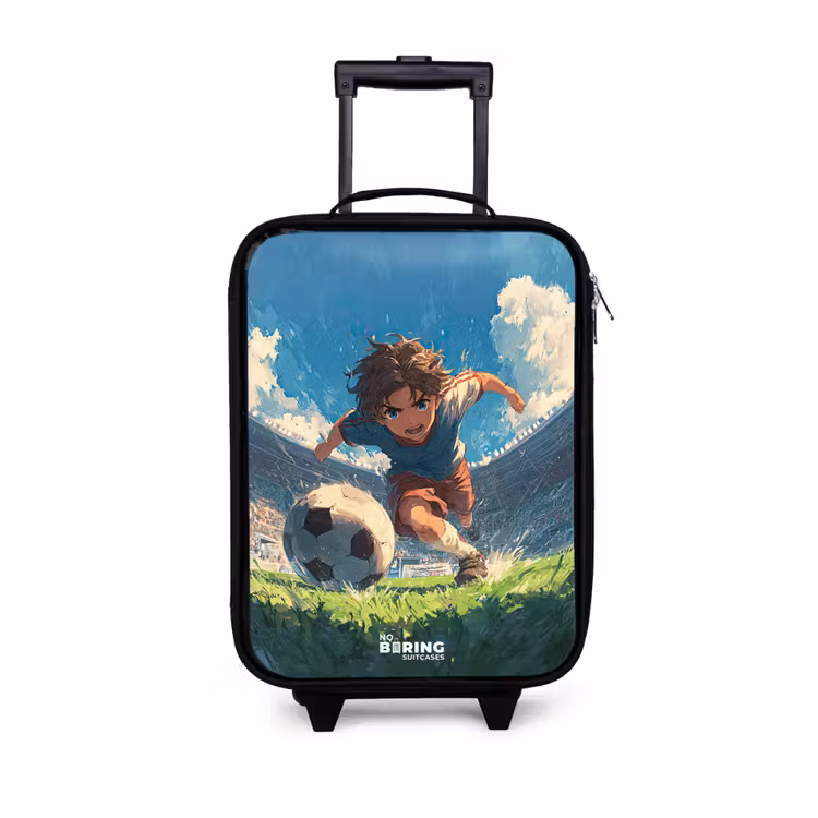 Stadion - Voetbal - Jongen Kinderkoffer - Zwart klein -3d