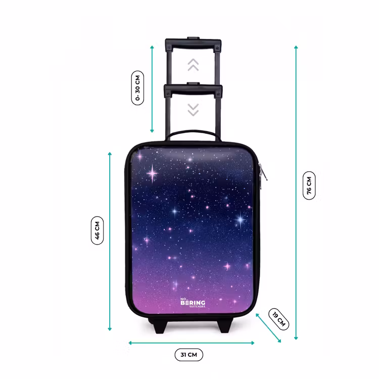 Sterren - Galaxy - Blauw - Roze Kinderkoffer - Zwart klein -productfoto_formaten