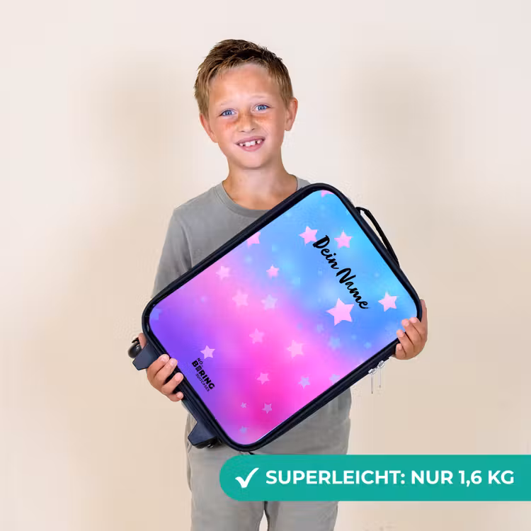Sterren - Roze - Blauw Kinderkoffer - Zwart klein -sfeer4_DE