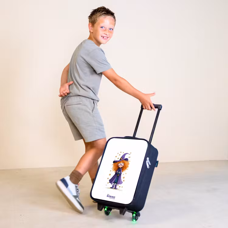 Sterrenmagie met krullen Kinderkoffer - Zwart klein -sfeer3