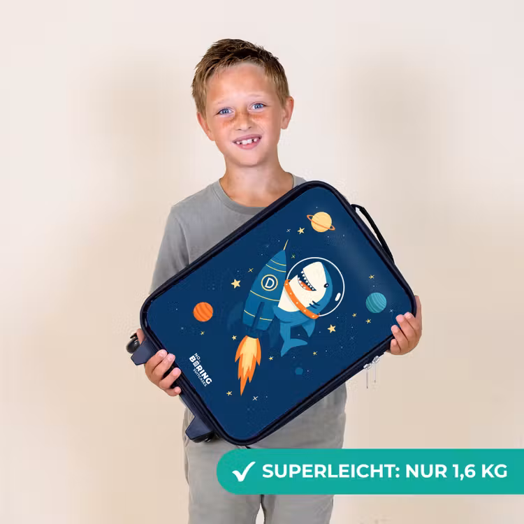 Dier - Ruimte - Planeet - Raket Kinderkoffer - Zwart klein -sfeer4_DE