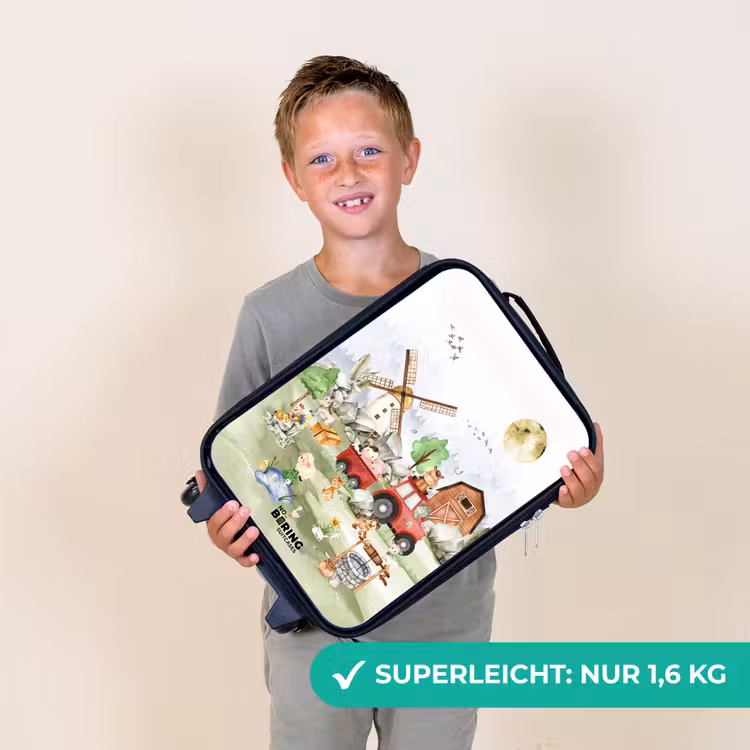 dieren op een boederij Kinderkoffer - Zwart klein -sfeer4_DE