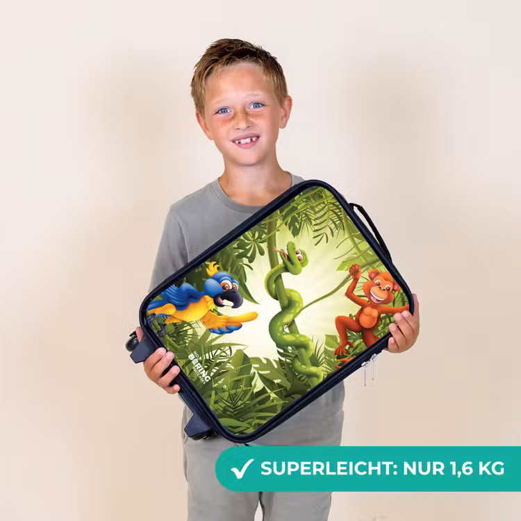 Dieren in de jungle Kinderkoffer - Zwart klein -sfeer4_DE