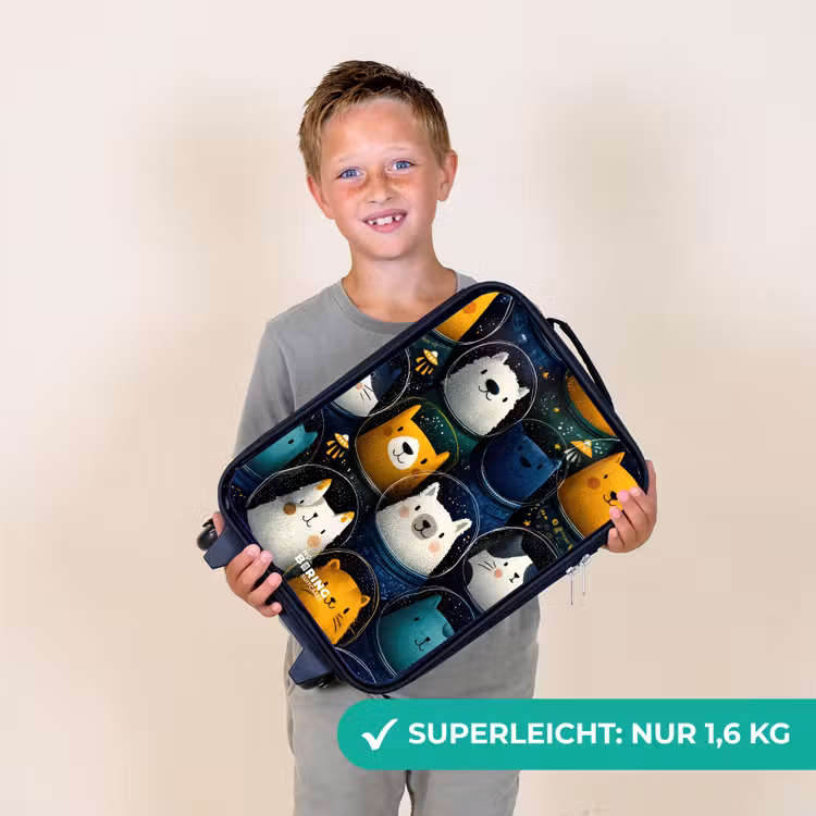 Dieren - Sterren - Planeten - Astronaut Kinderkoffer - Zwart klein -sfeer4_DE