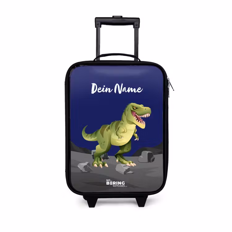 Tjibbe T-Rex Kinderkoffer - Zwart klein -3d