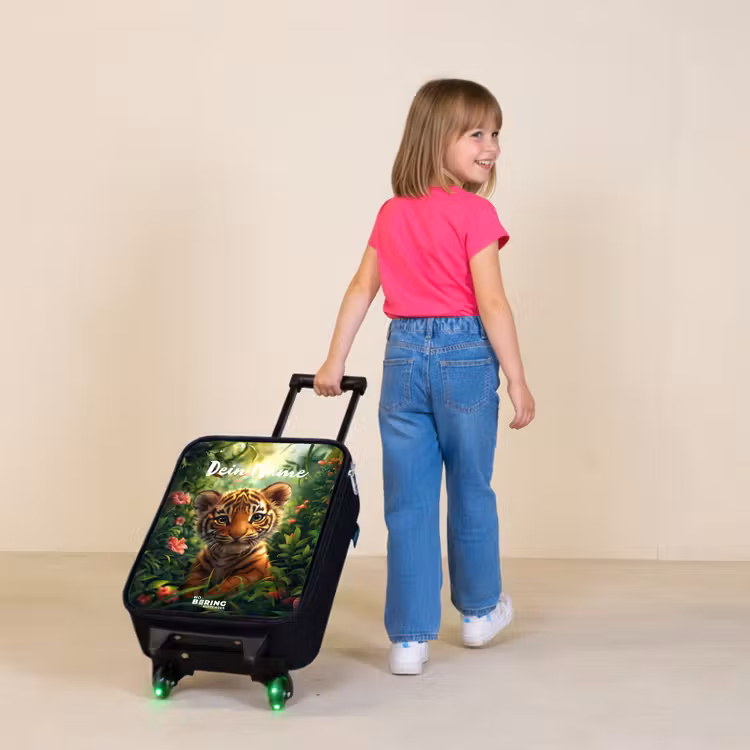 Tommy tijger Kinderkoffer - Zwart klein -sfeer1