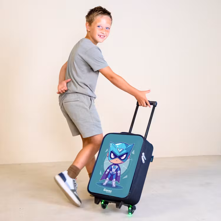 Turquoise tornado Kinderkoffer - Zwart klein -sfeer3