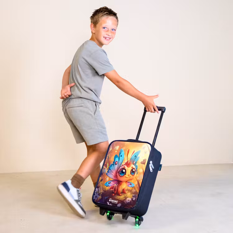 Valerio vlinderachtig Kinderkoffer - Zwart klein -sfeer3