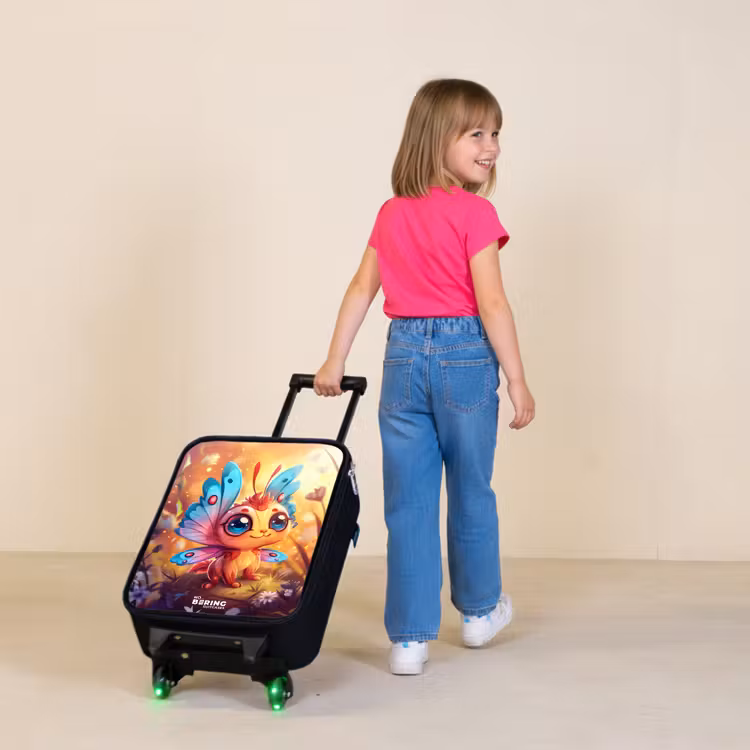 Valerio vlinderachtig Kinderkoffer - Zwart klein -sfeer1